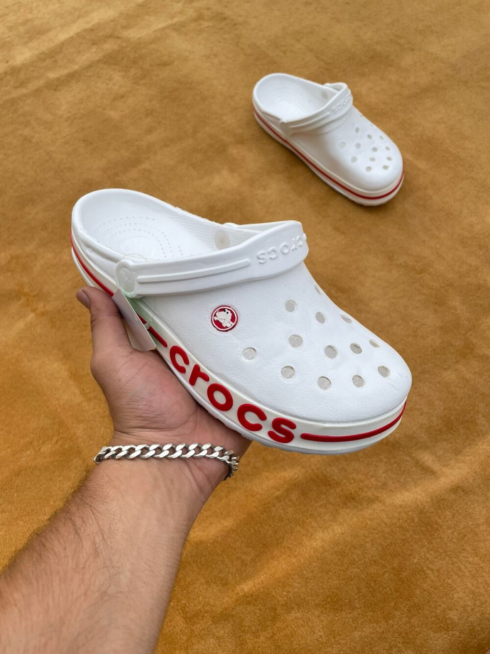 Crocs Crocband Clogs (White Red)
