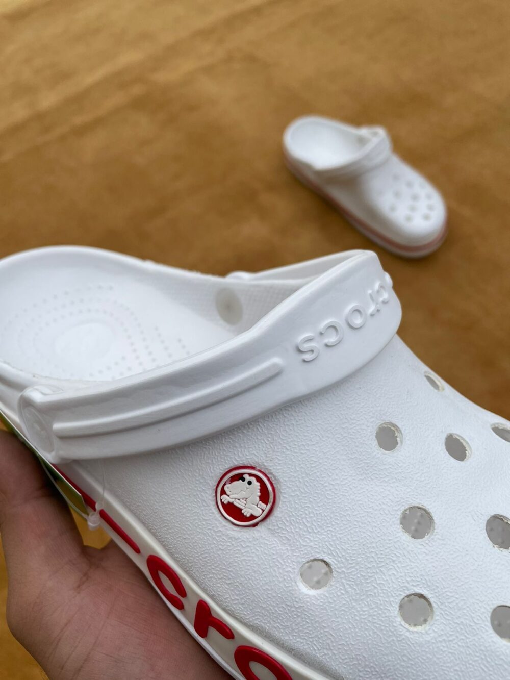 Crocs Crocband Clogs (White Red) - Image 2