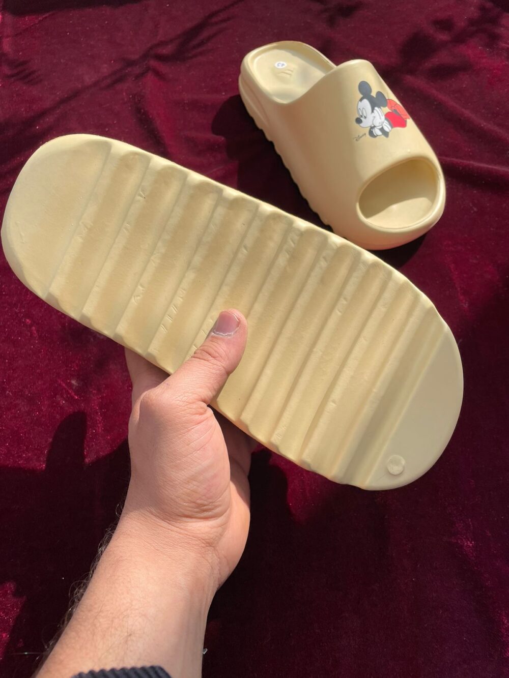 Adidas Yeezy Micky Mouse Slides (Desert Sand) - Image 2