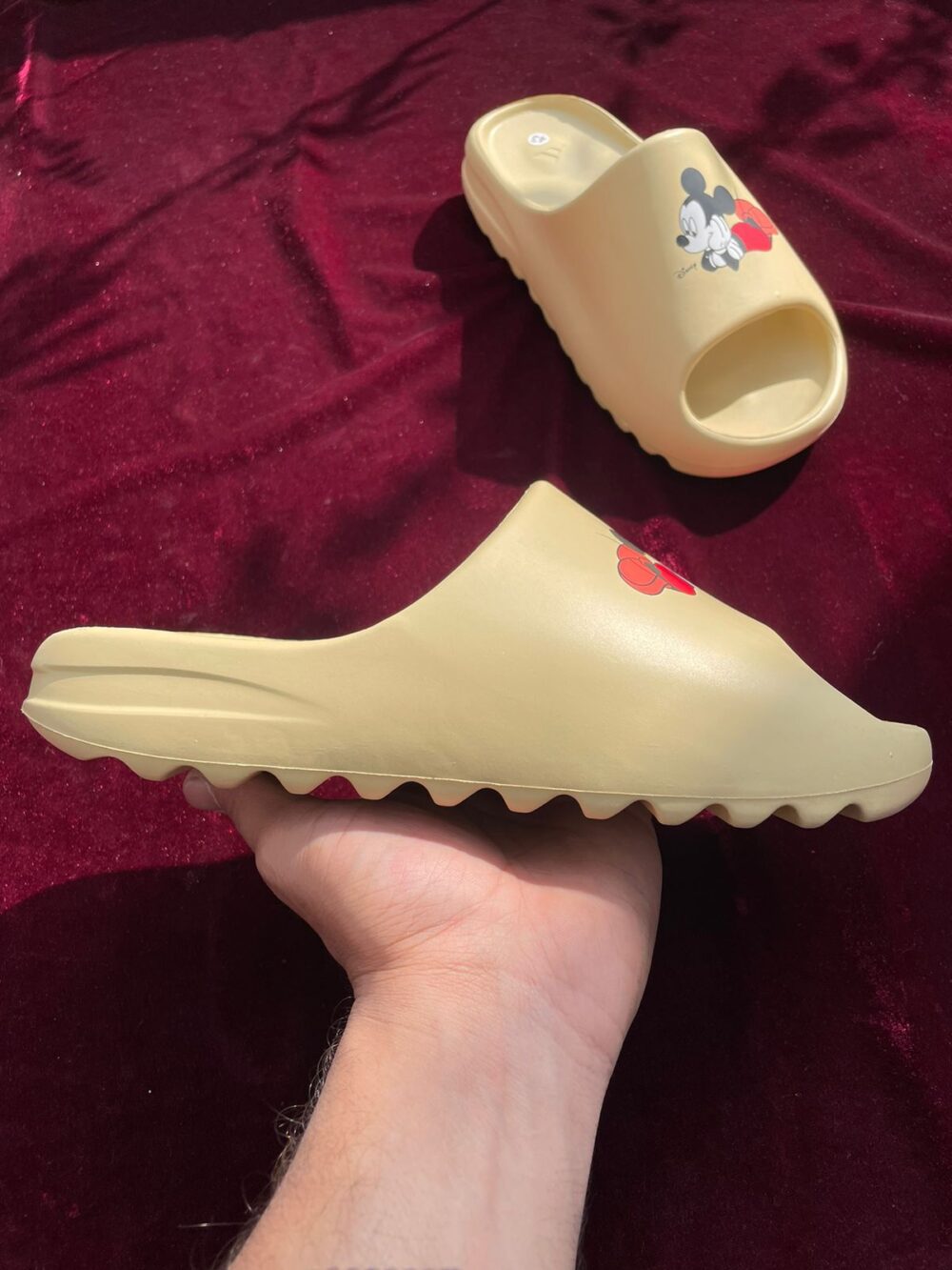 Adidas Yeezy Micky Mouse Slides (Desert Sand) - Image 4