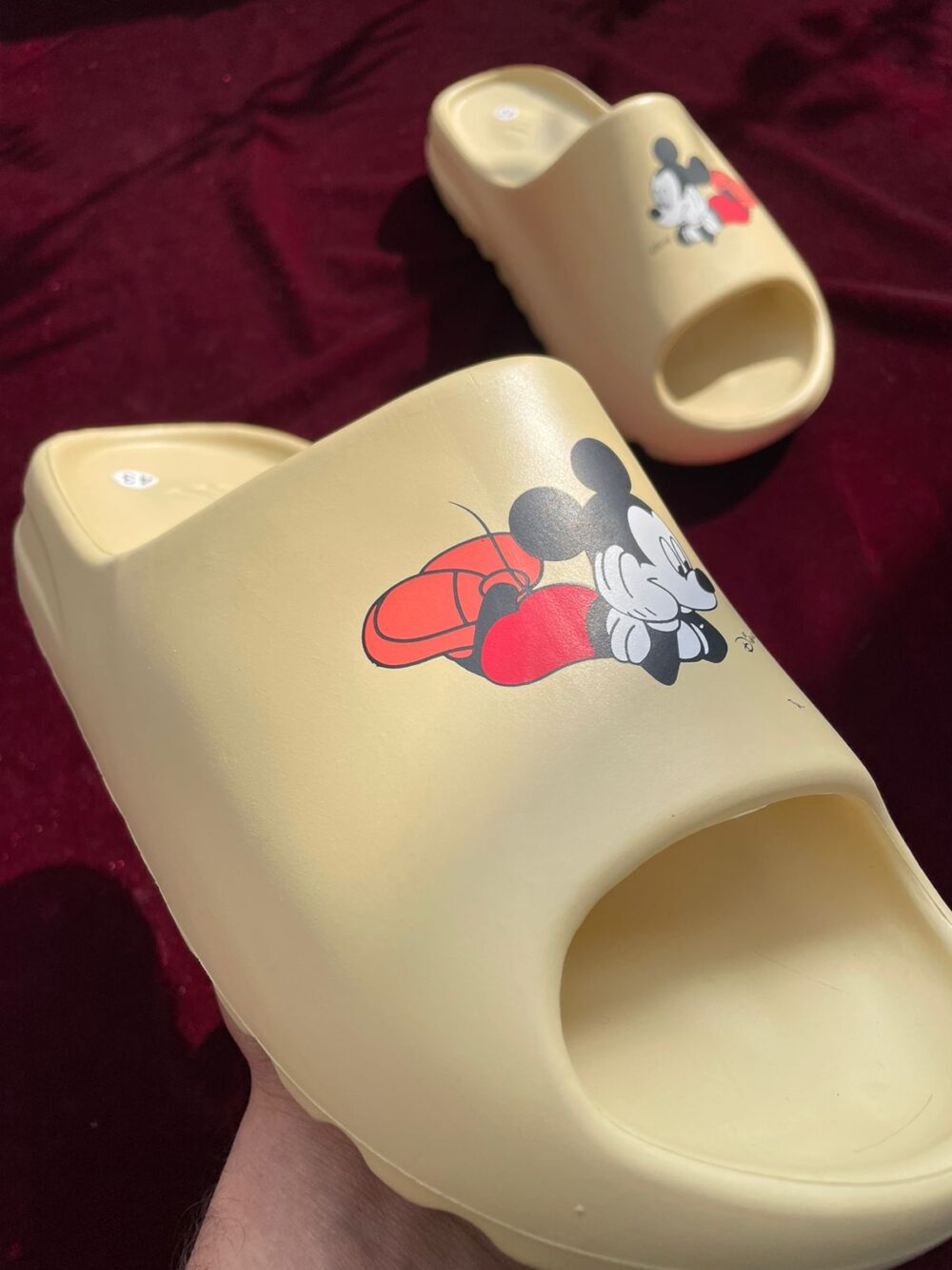 Adidas Yeezy Micky Mouse Slides (Desert Sand) - Image 3