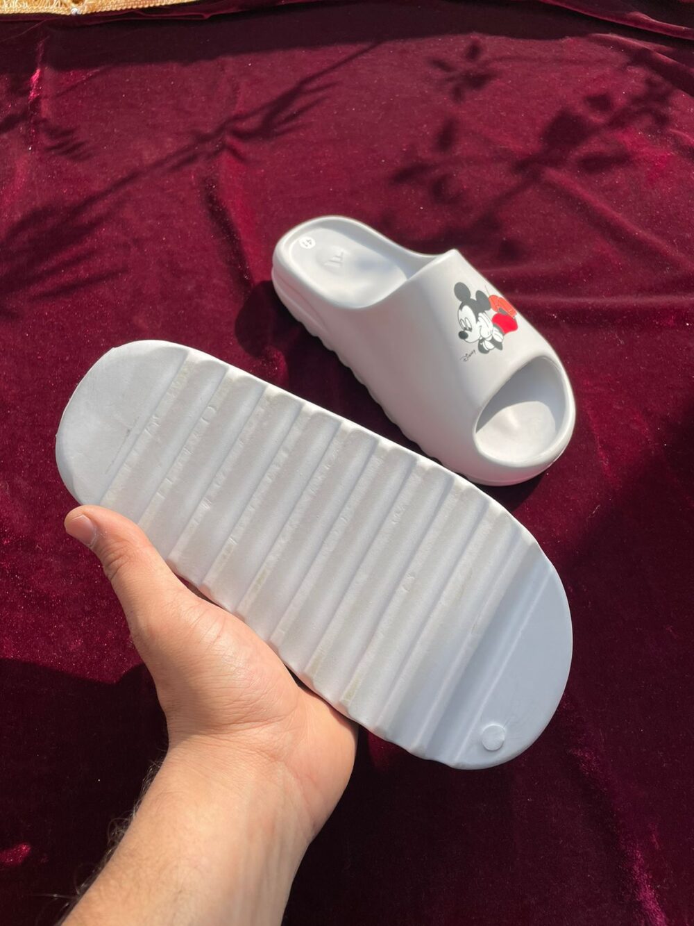 Adidas Yeezy Micky Mouse Slides (Silver) - Image 3