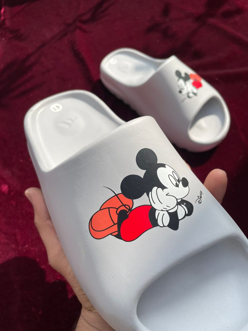 Adidas Yeezy Micky Mouse Slides (Silver) - Image 4