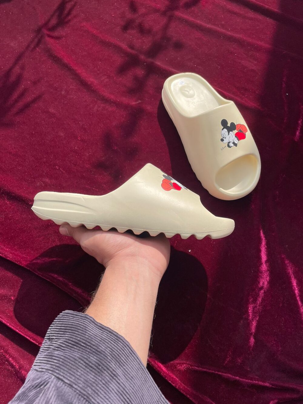 Adidas Yeezy Micky Mouse Slides (Bone) - Image 2