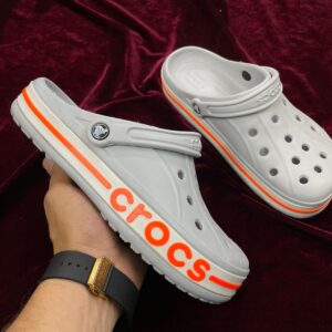 Crocs Bayaband Clogs (Light Grey Orange)