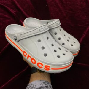 Crocs Bayaband Clogs (Light Grey Orange)