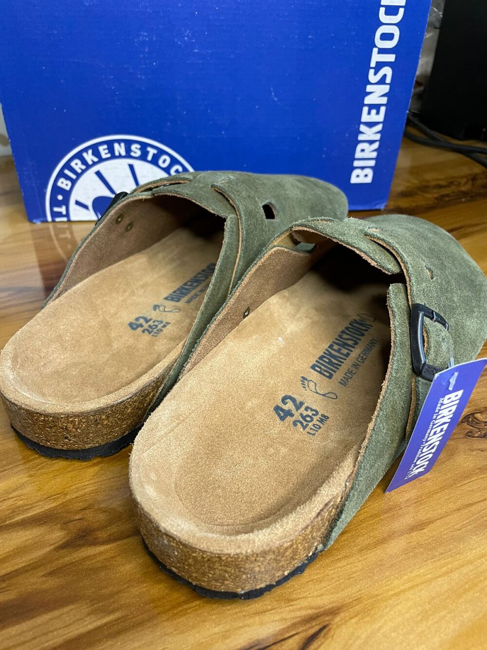 Birkenstock Boston Slides (Suede Green) - Image 3