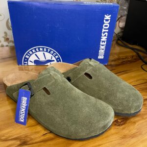 Birkenstock Boston Slides (Suede Green)