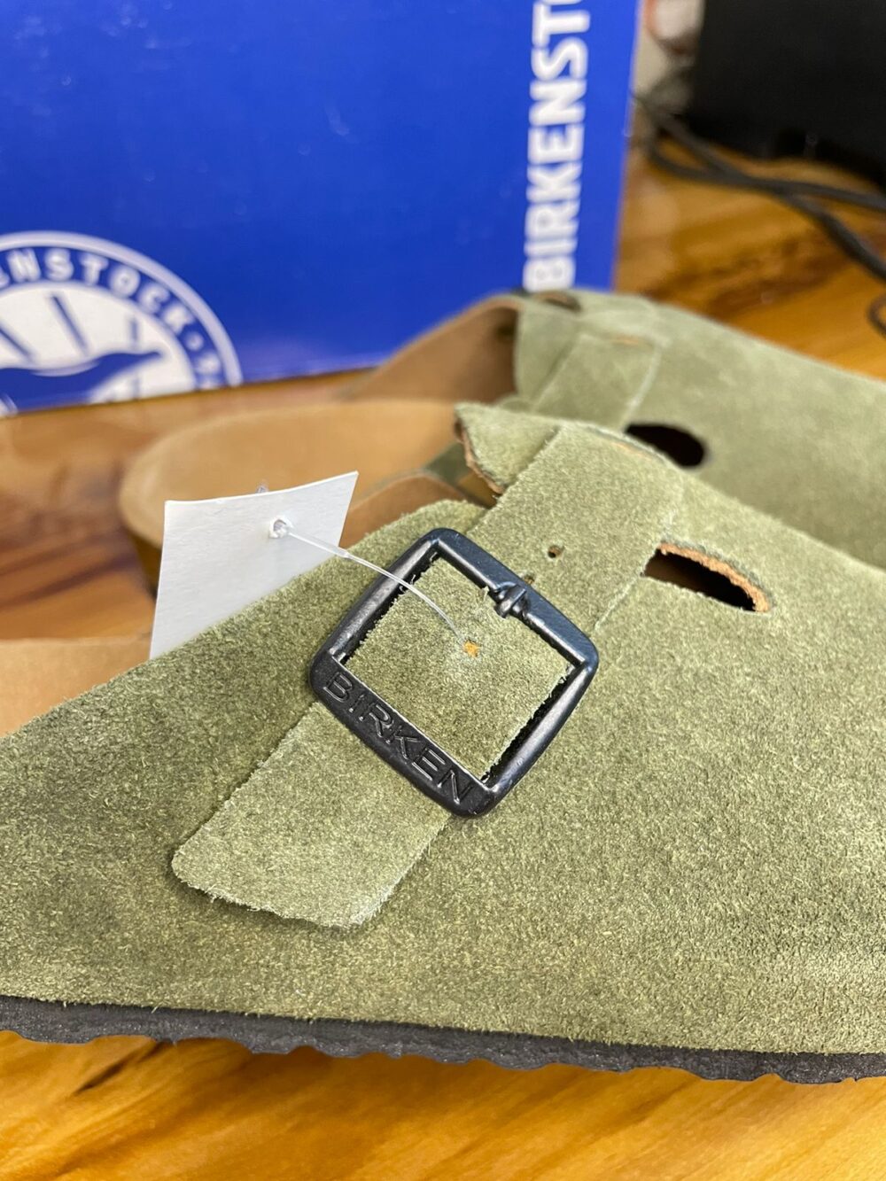 Birkenstock Boston Slides (Suede Green) - Image 2
