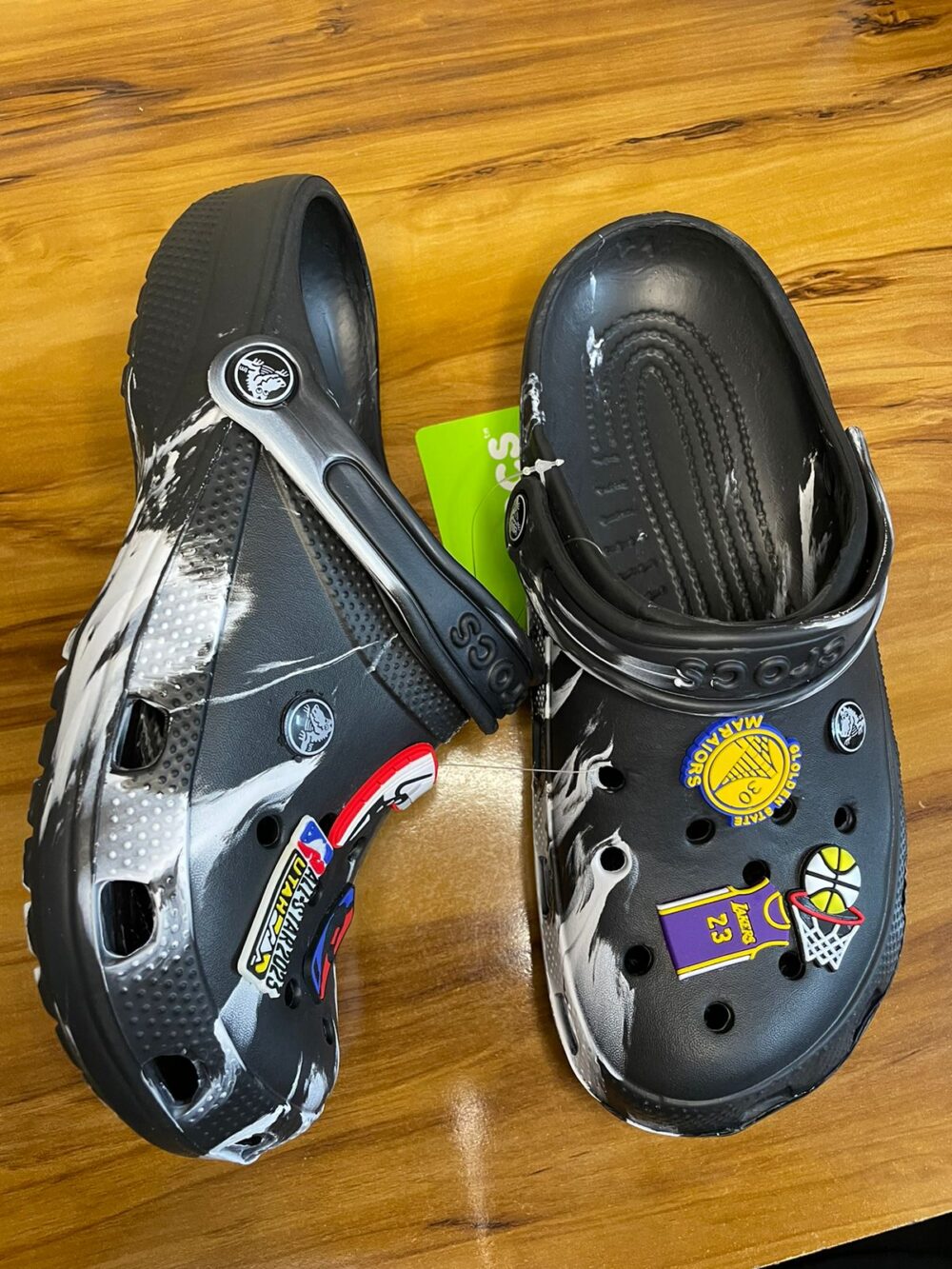 Crocs Classic Marbled Clogs (Black) - Image 2