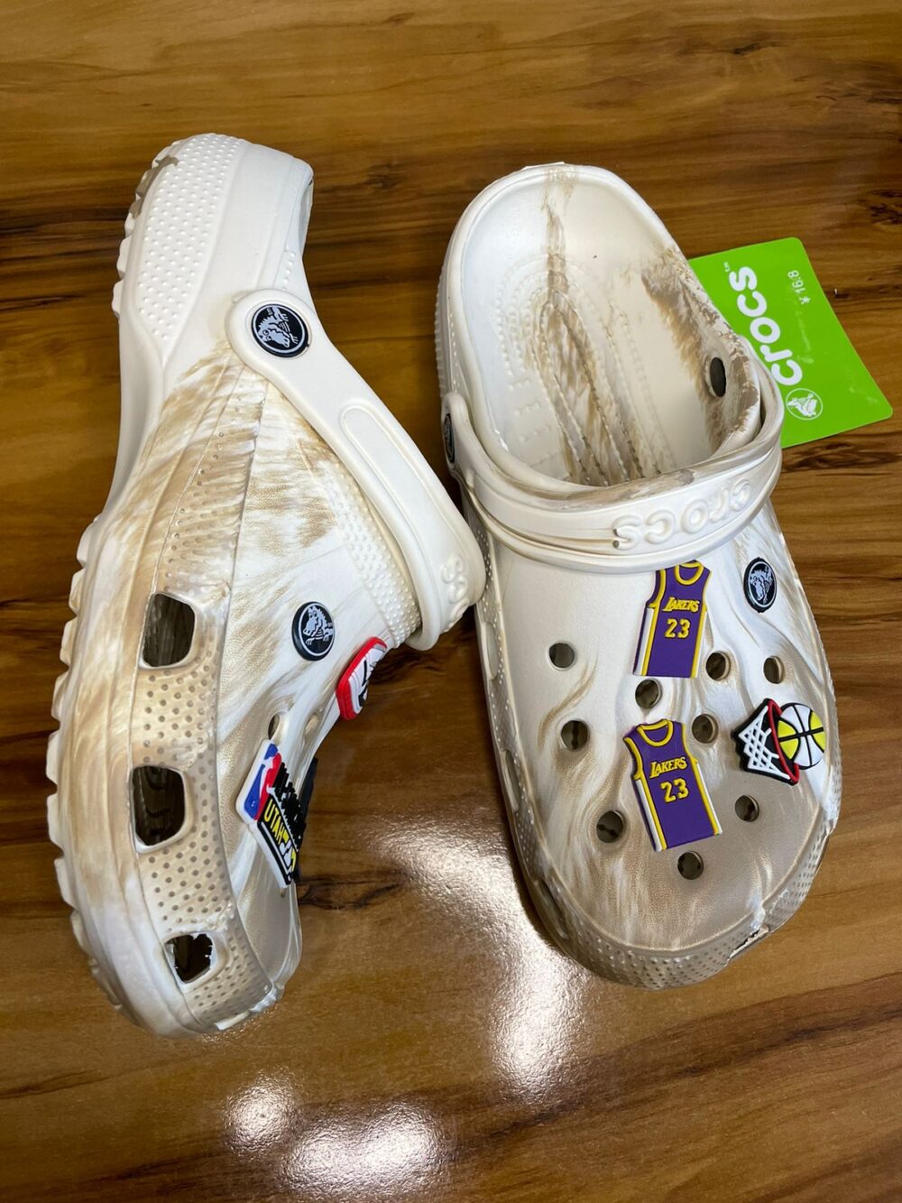 Crocs Classic Marbled Clogs (Off-White) - Image 2