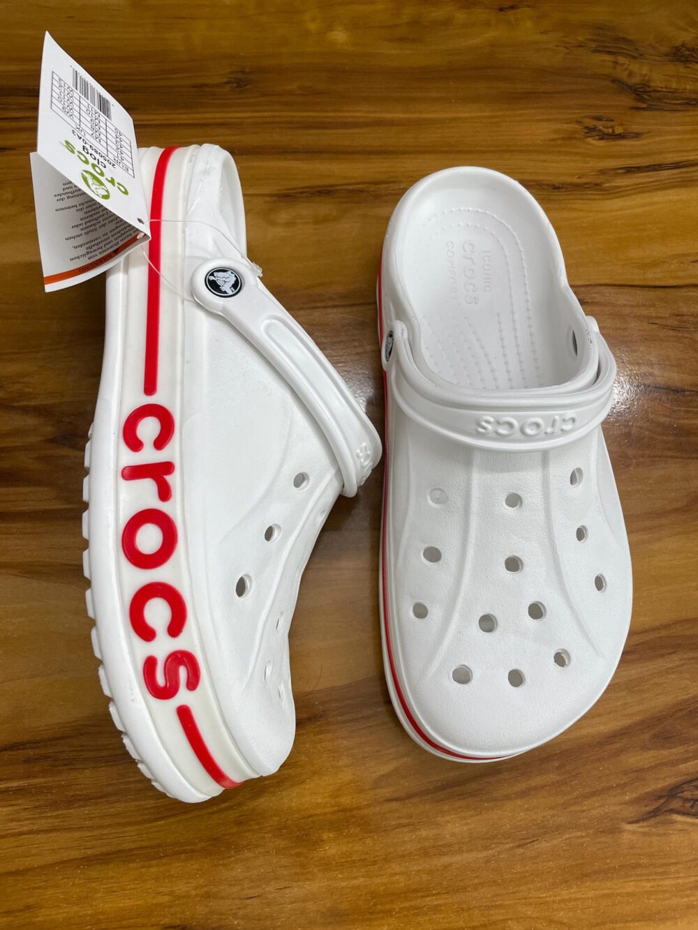 Crocs Bayaband Clogs (White Red) - Image 2