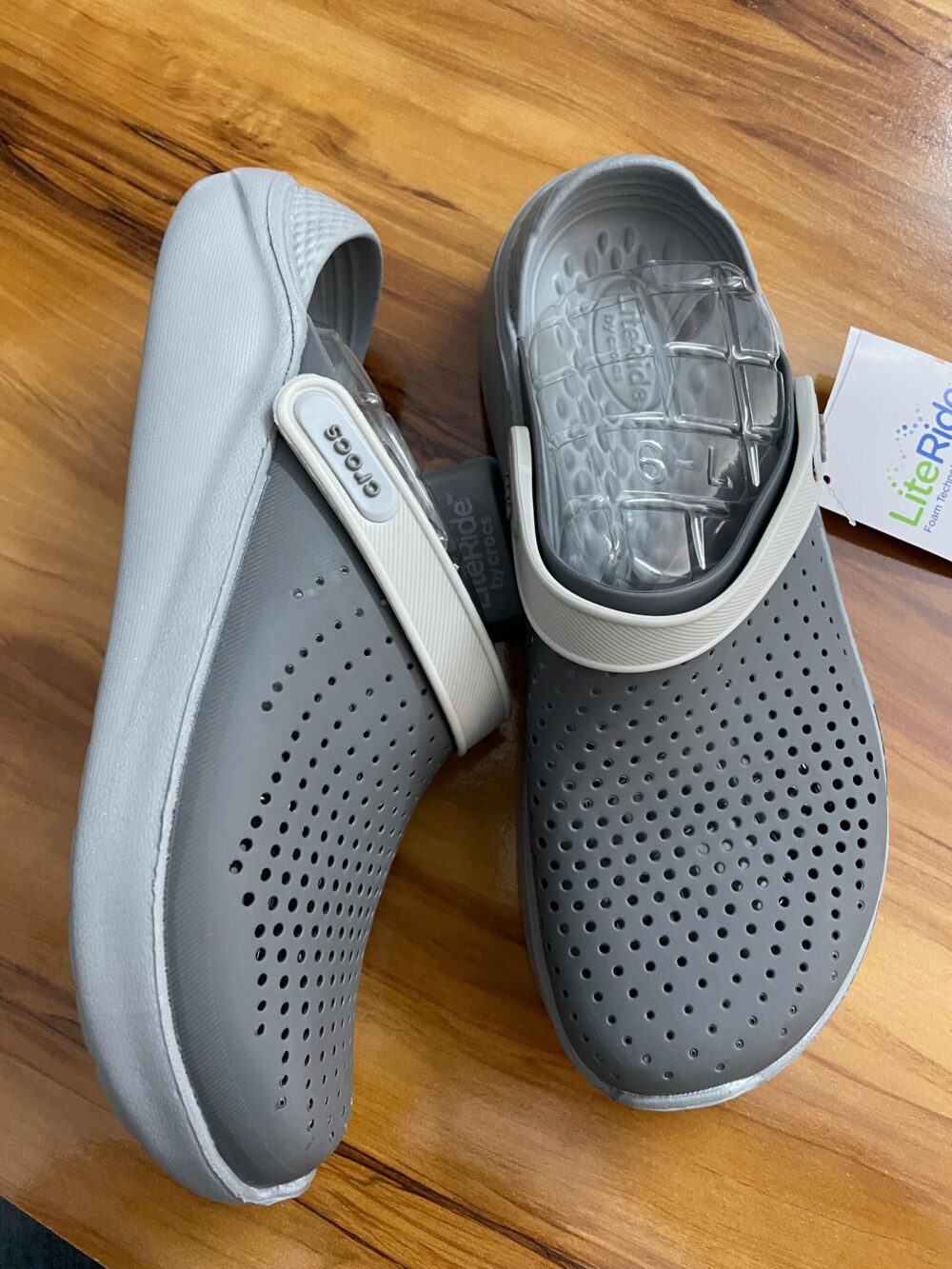 Crocs Literide Clogs (Smoke Pearl White) - Image 2