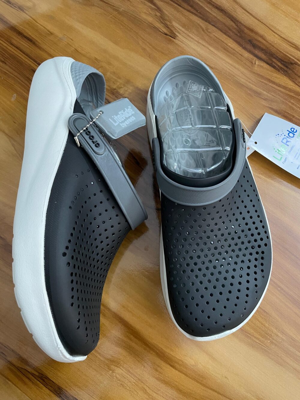 Crocs Literide Clogs (Black Grey) - Image 2