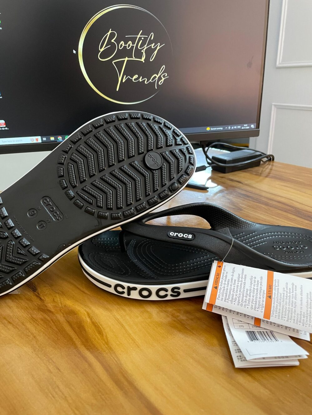 Crocs Bayaband Flip-Flops (Black) - Image 3