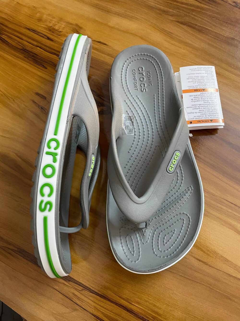 Crocs Bayaband Flip-Flops (Grey Neon) - Image 3