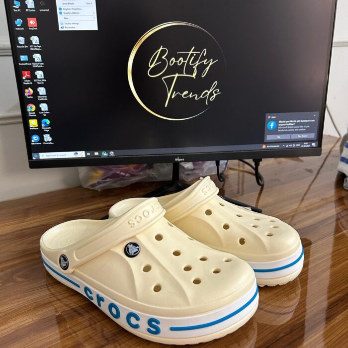 Crocs Bayaband Clogs (Beige Blue)
