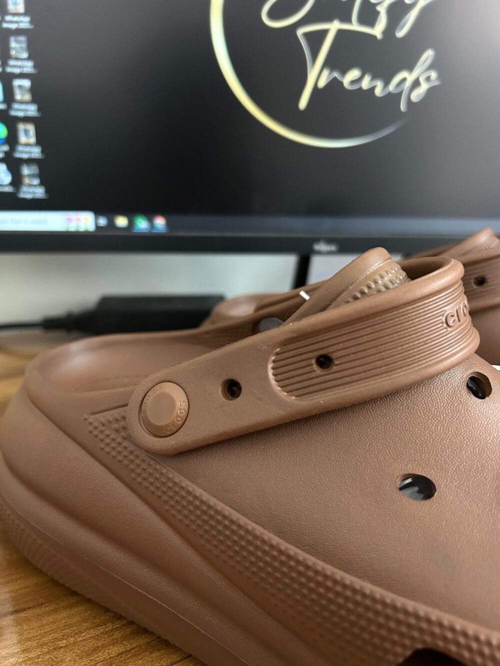 Crocs Classic Crush Clogs (Latte) - Image 2