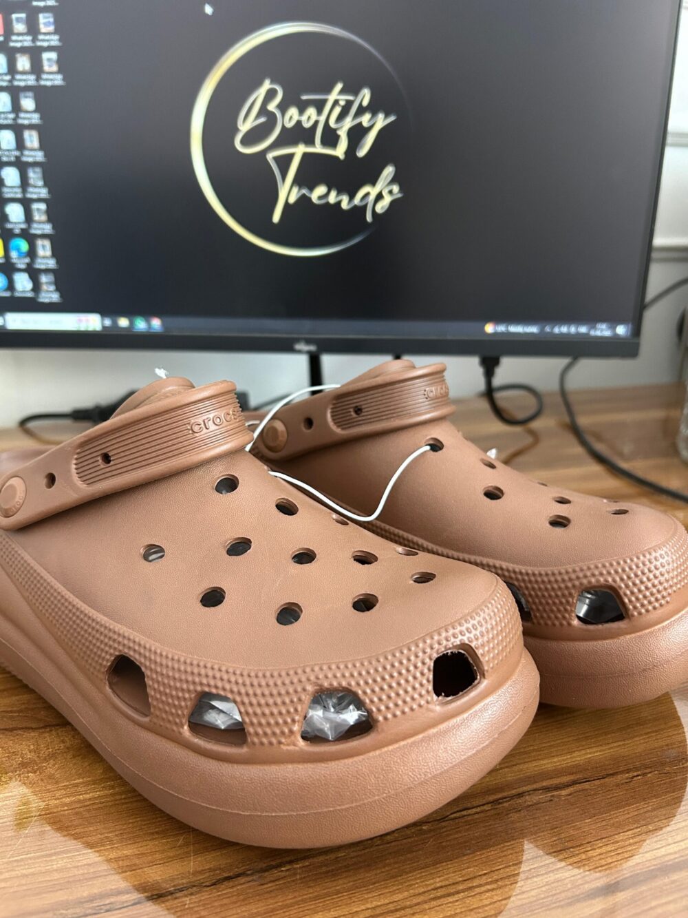 Crocs Classic Crush Clogs (Latte) - Image 3