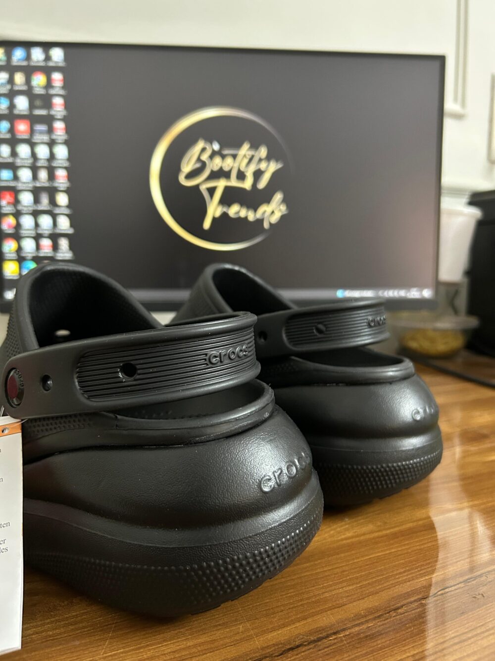 Crocs Classic Crush Clogs (Black) - Image 2