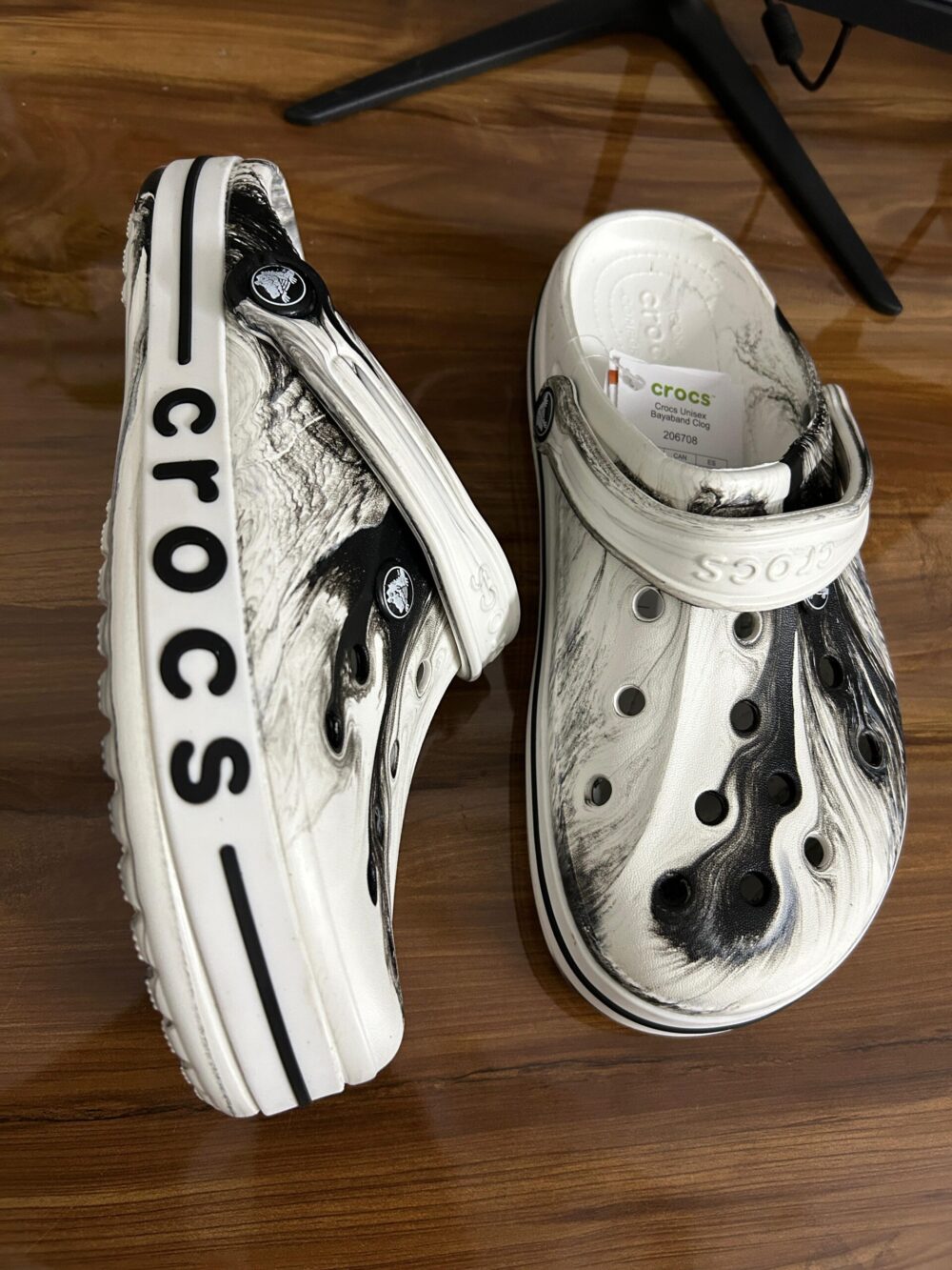 Crocs Bayaband Printed Clogs (White) - Image 2