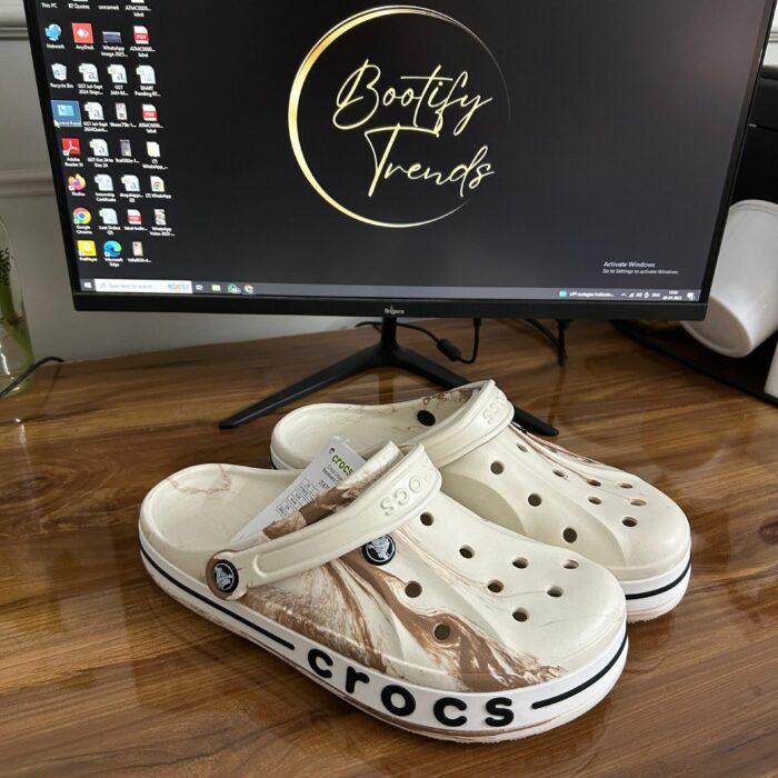 Crocs Bayaband Printed Clogs (Beige)