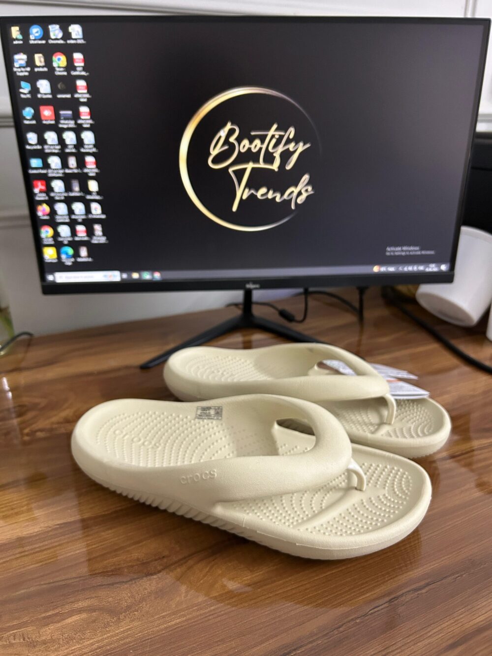 Crocs Mellow Flip Flops (Beige)