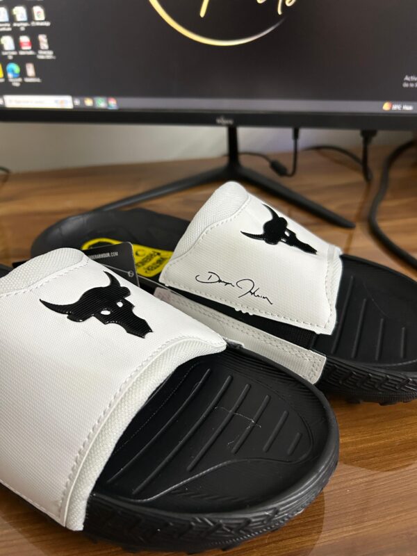Under Armour Project Rock 3 Slides (White) - Image 2
