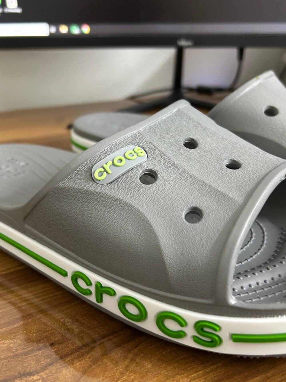 Crocs Bayaband Slides (Grey Neon) - Image 2