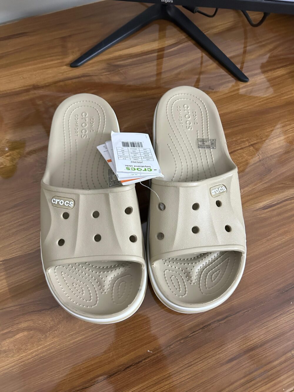 Crocs Bayaband Slides (Beige) - Image 3
