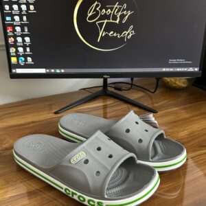 Crocs Bayaband Slides (Grey Neon)