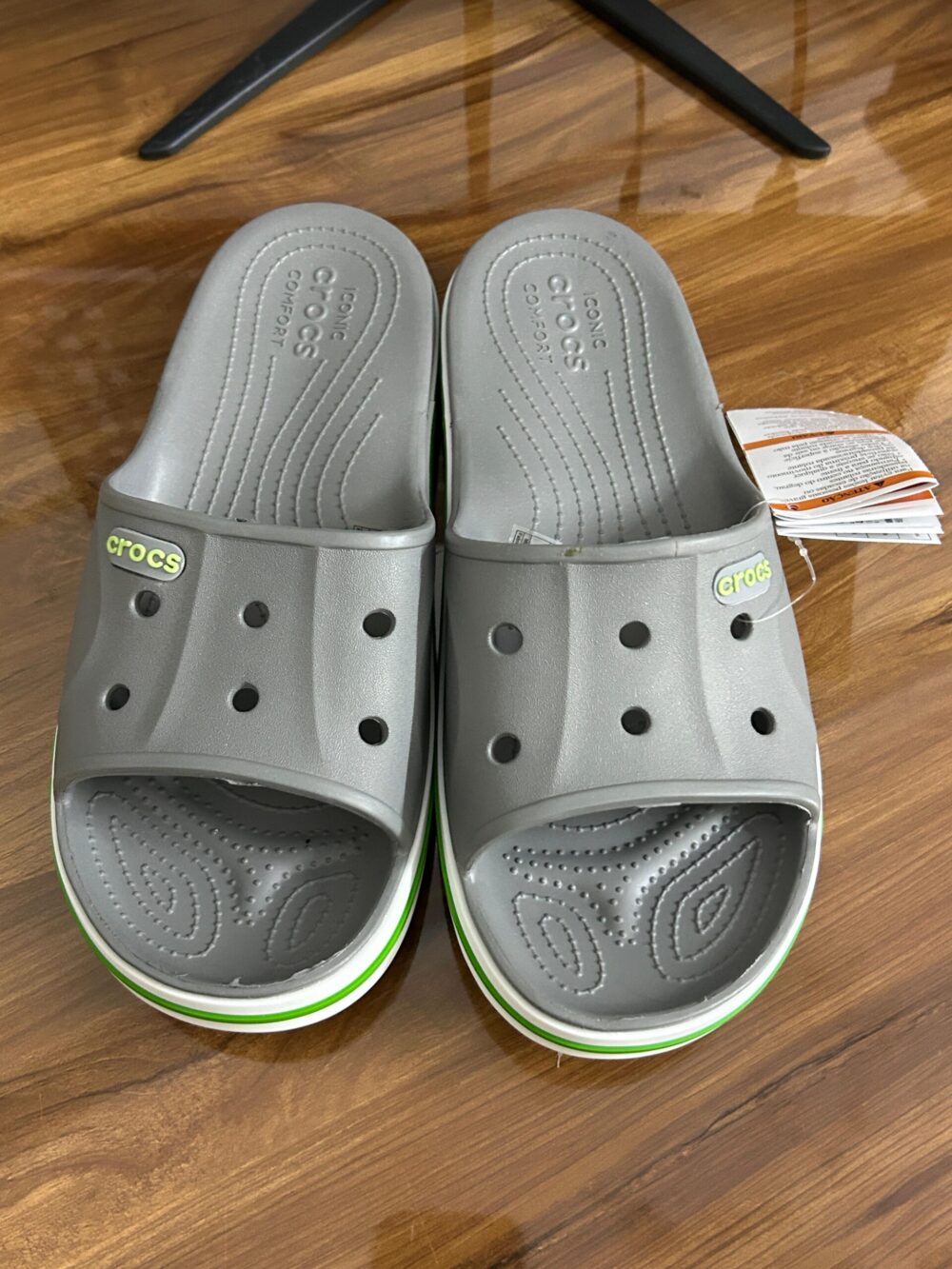 Crocs Bayaband Slides (Grey Neon) - Image 3