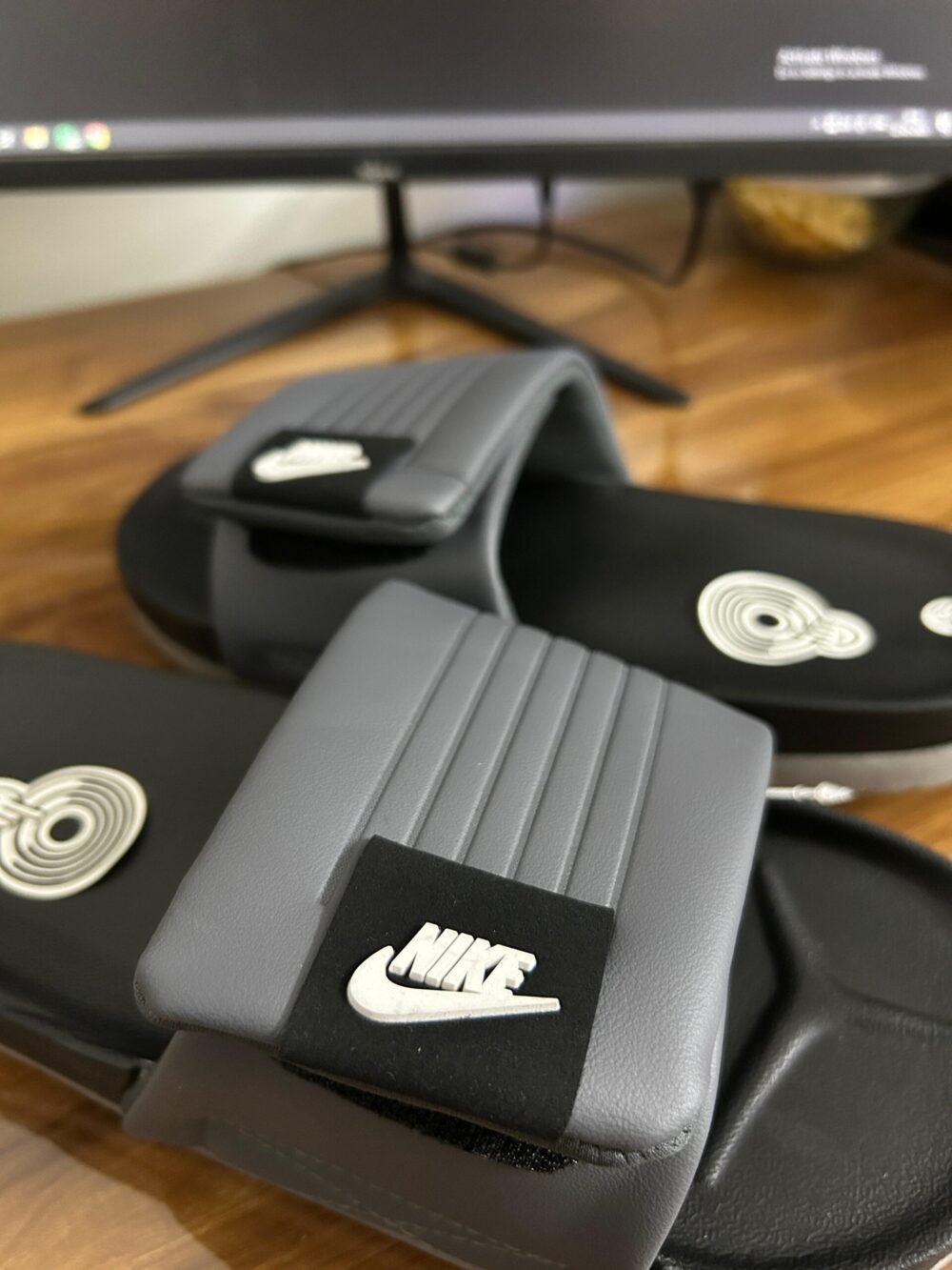 Nike Off Court Adjust Slides #1 (Black/Grey) - Image 2