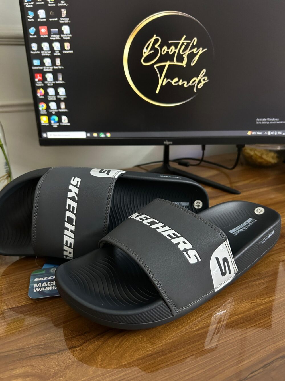 Skechers Hyper Burst Recovery Slides (Grey) - Image 3