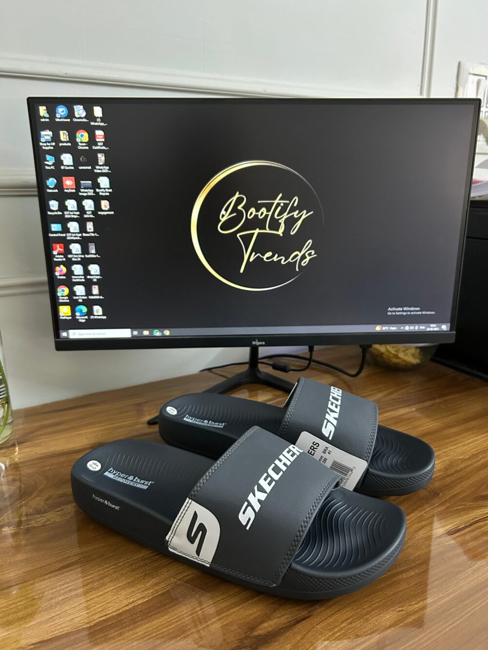 Skechers Hyper Burst Recovery Slides (Grey)
