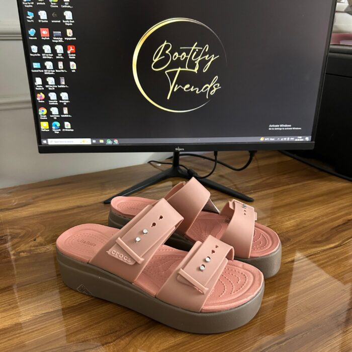 Crocs Brooklyn Low Wedge Sandal (Peach)