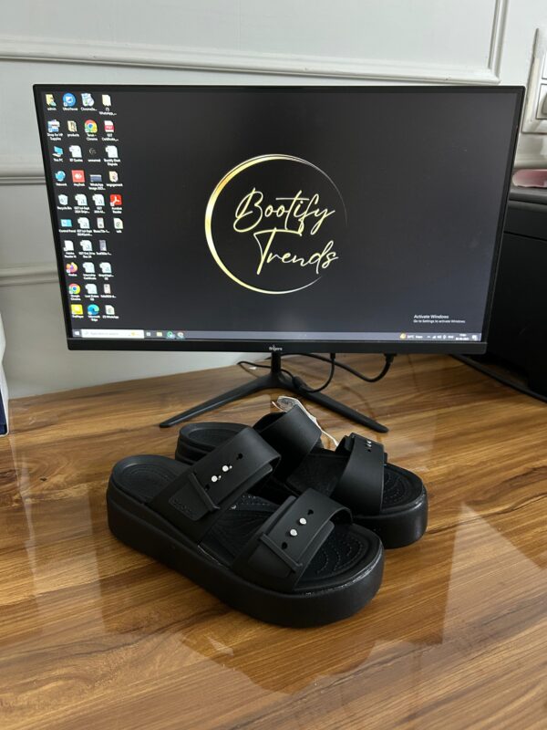 Crocs Brooklyn Low Wedge Sandal (Black)