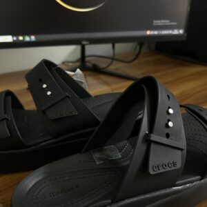 Crocs Brooklyn Low Wedge Sandal (Black)
