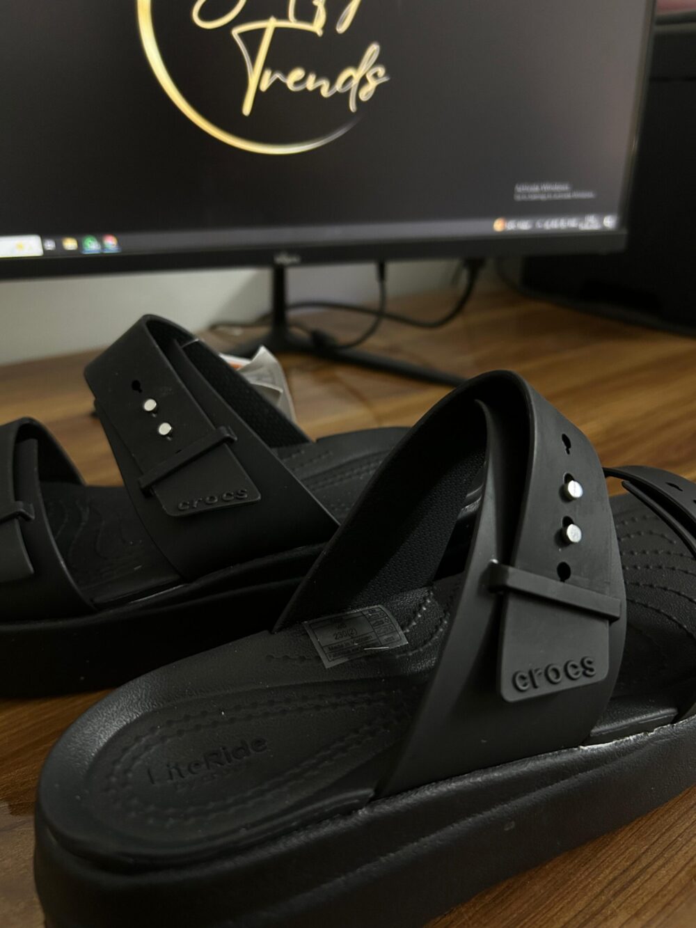 Crocs Brooklyn Low Wedge Sandal (Black) - Image 2