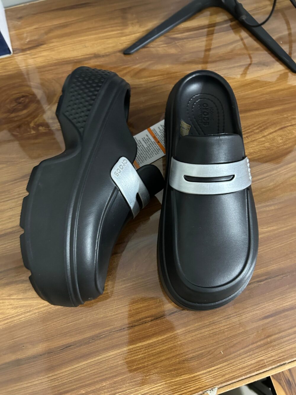Crocs Women Stomp Loafer (Black) - Image 3