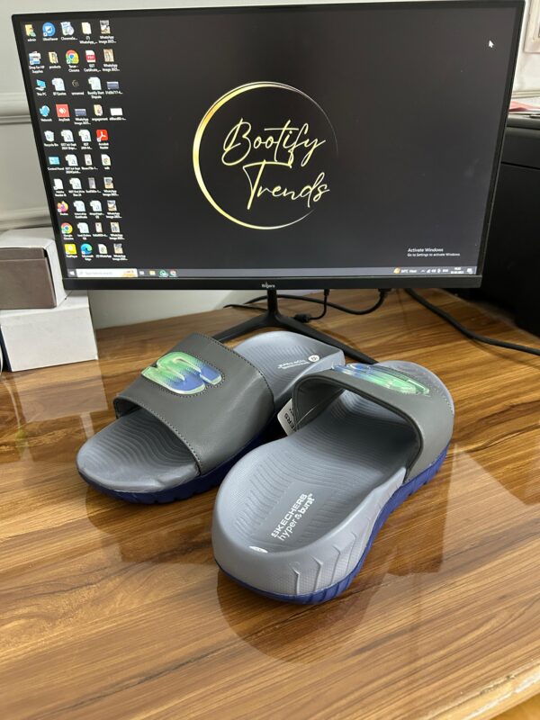 Skechers Hyper Burst Recovery Slide Wild Side (Grey) - Image 3