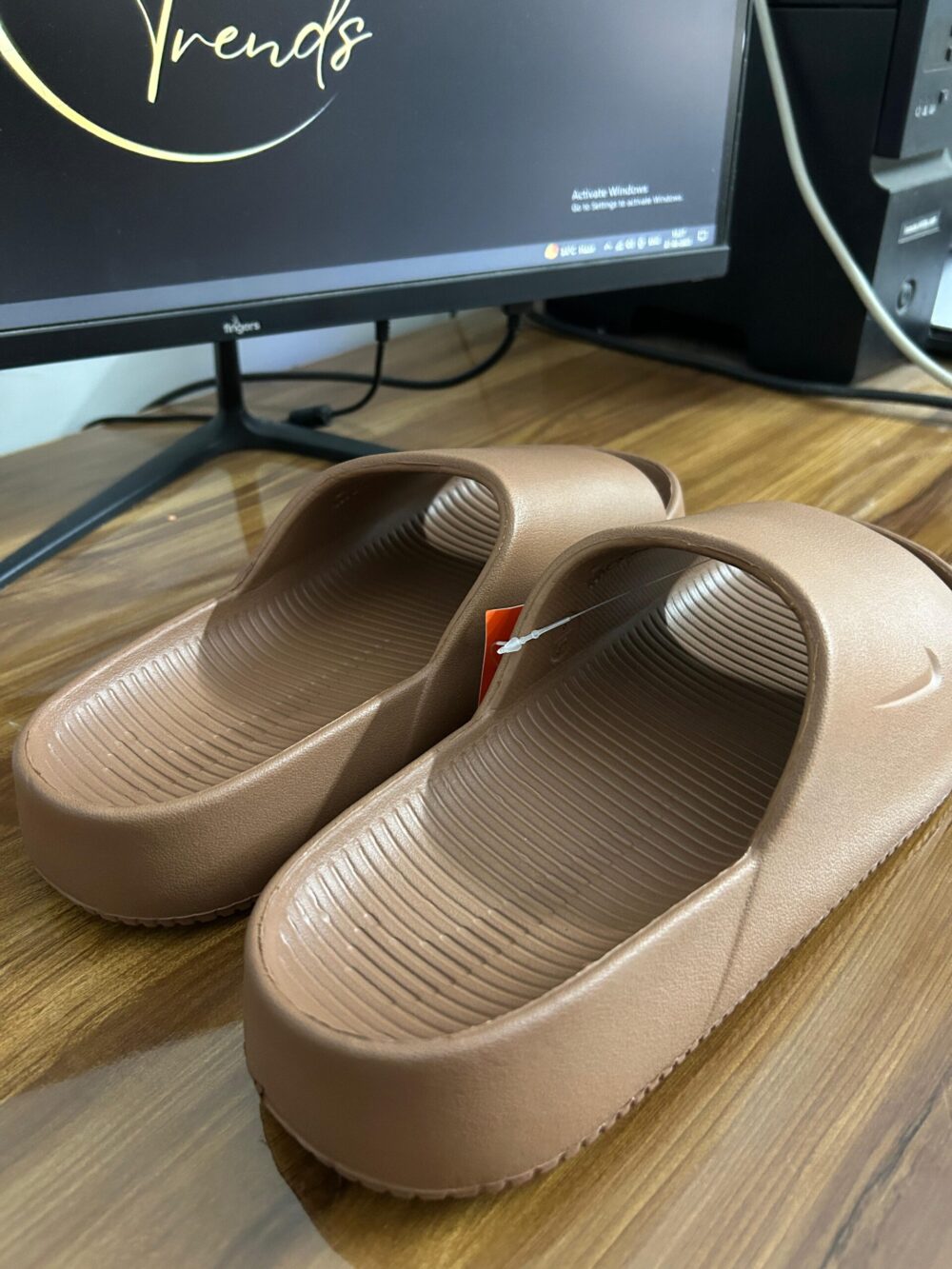 Nike Calm Slides (Brown) - Image 2