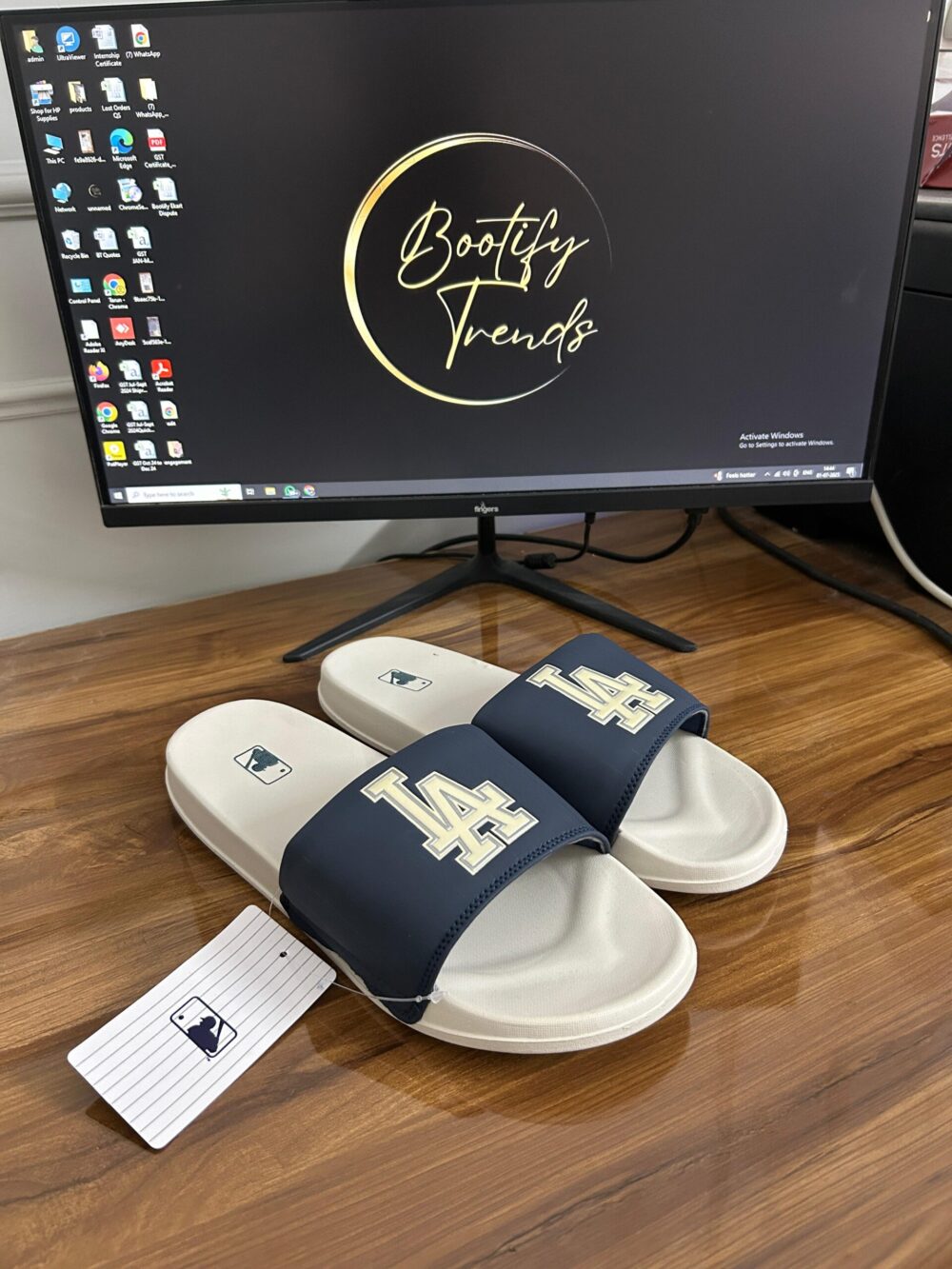 MLB LA Slides (Navy/Beige)