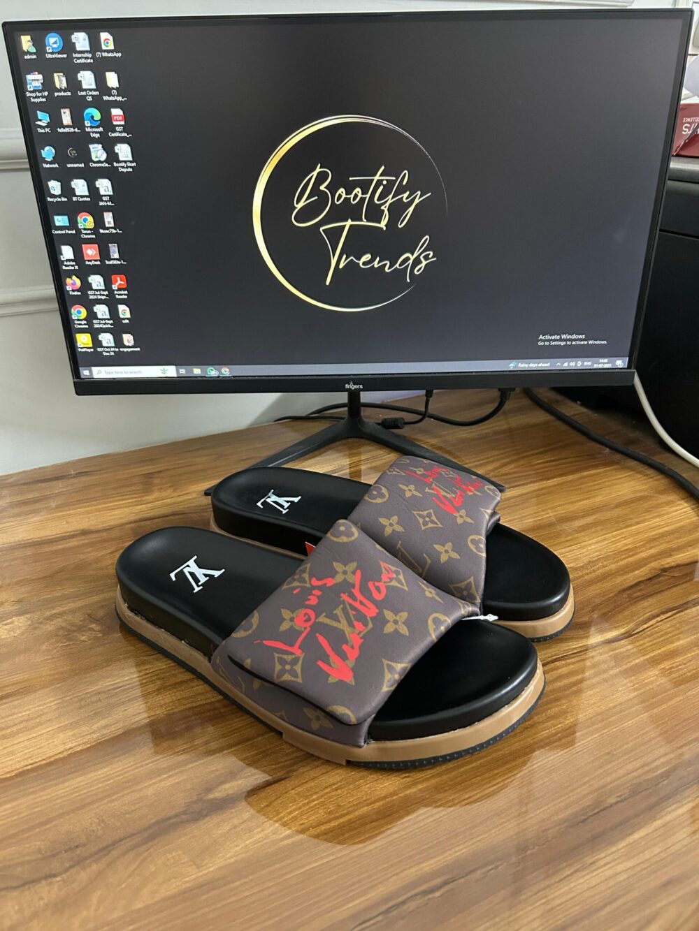 Louis Vuitton Monogram Slides (Brown)