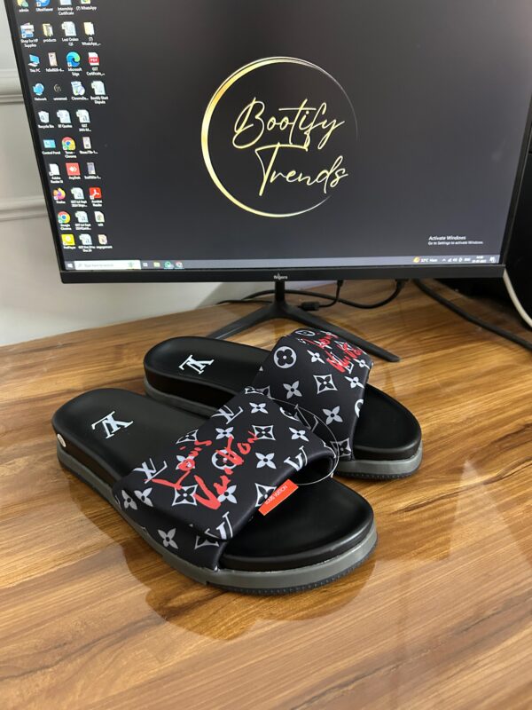 Louis Vuitton Monogram Slides (Black)