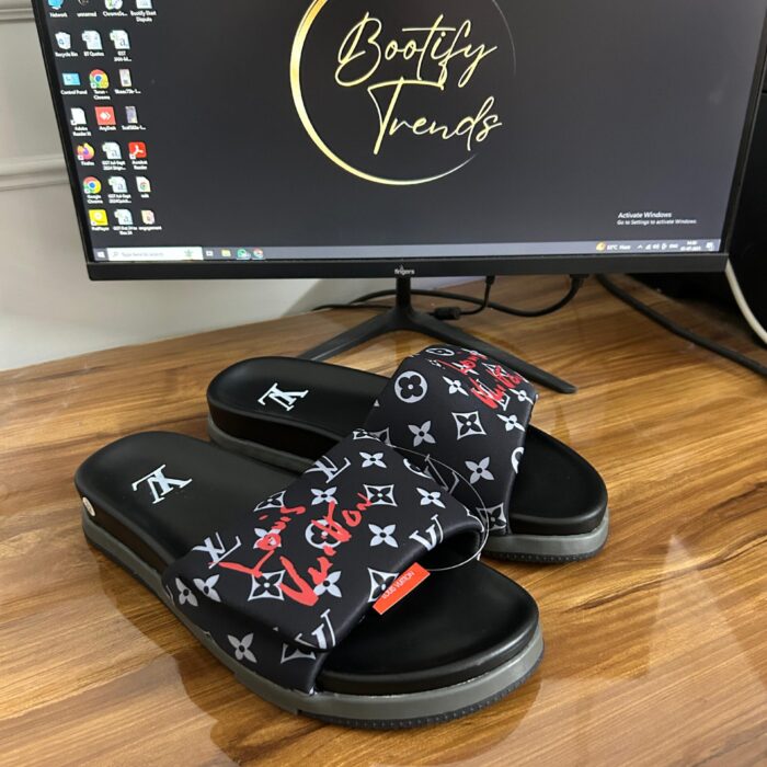 Louis Vuitton Monogram Slides (Black)
