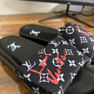 Louis Vuitton Monogram Slides (Black)