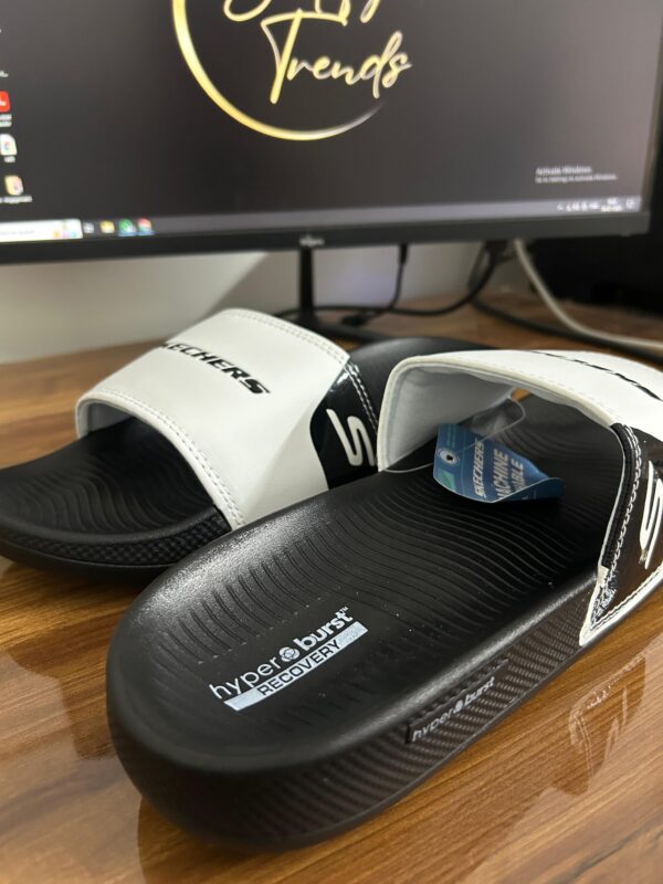 Skechers Hyper Burst Recovery Slide (Black/White) - Image 3