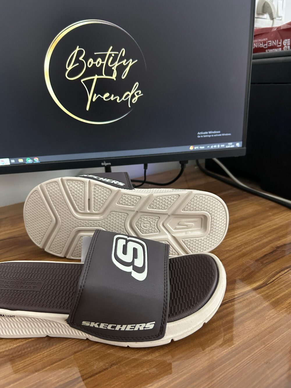 Skechers GOGA MAT Ultra Light Slides (Brown) - Image 3