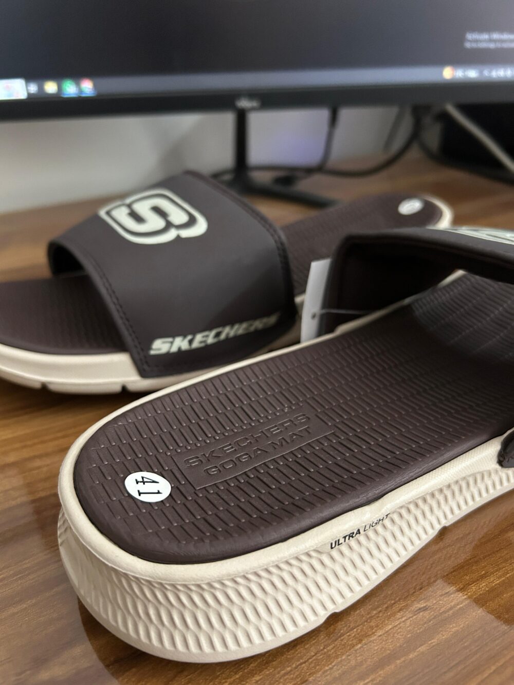 Skechers GOGA MAT Ultra Light Slides (Brown) - Image 2